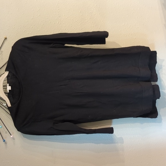 J.Jill Merino 100% Wool Sweater Top Black Longline - Picture 1 of 10